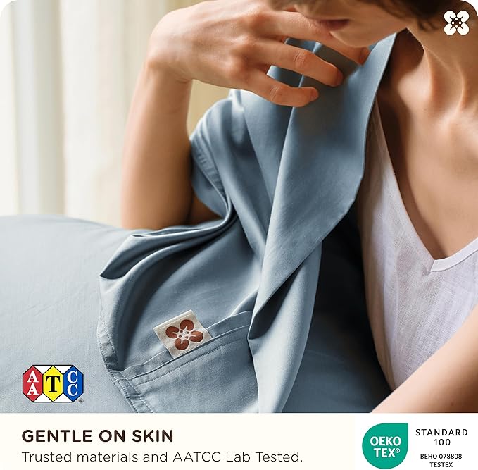 Bedsure Cooling Sheets, Rayon Derived from Bamboo & Cotton Blend, GentleSoft - Image 4