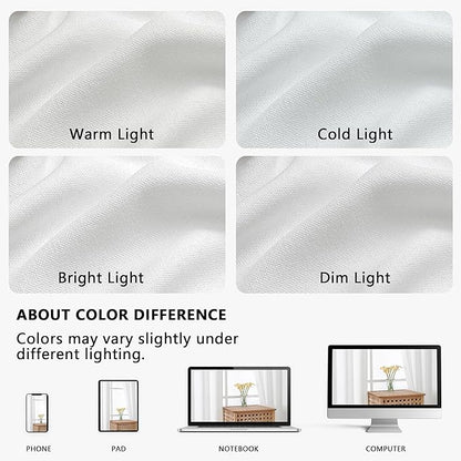 OVZME White Valance for Windows, Light Filtering Thick Textured Small Short - Image 8