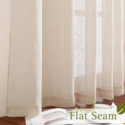 NICETOWN Flax Linen Sheer Curtains 108" Length - Image 6