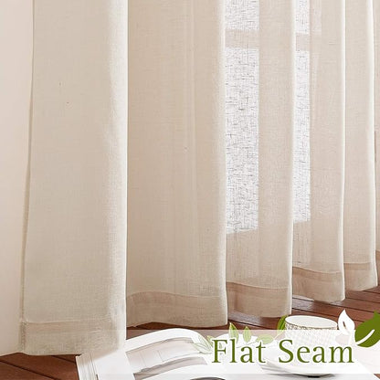 NICETOWN Short Linen Curtains Semi Sheer 45" L - Image 5