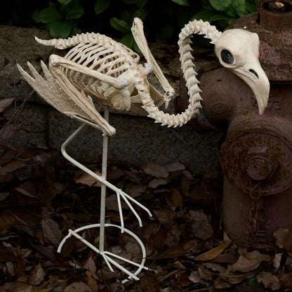JOYIN Flamingo Skeleton Halloween Decorations 27.6 Inch Tall Spooky Flamingo Posable Animal Skeleton with Movable Joints for Halloween Indoor Outdoor Yard Garden Lawn Patio Prop Decor