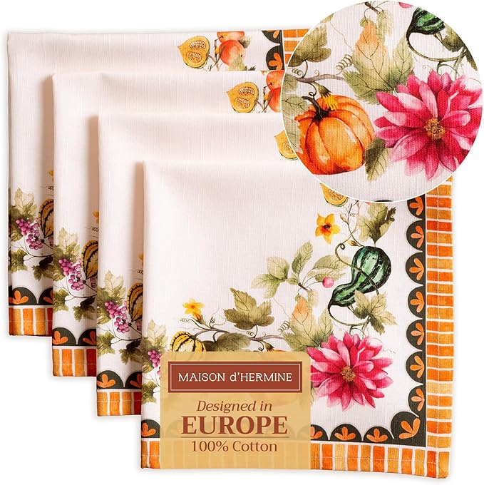 Maison d' Hermine Cloth Napkins Set of 4 100% Cotton by MaisondHermine