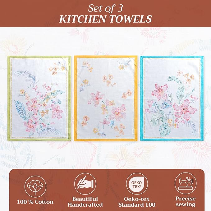 Maison d' Hermine Kitchen Towels Set of 2 100% Cotton 27.50" x 20" Reusable - Image 2