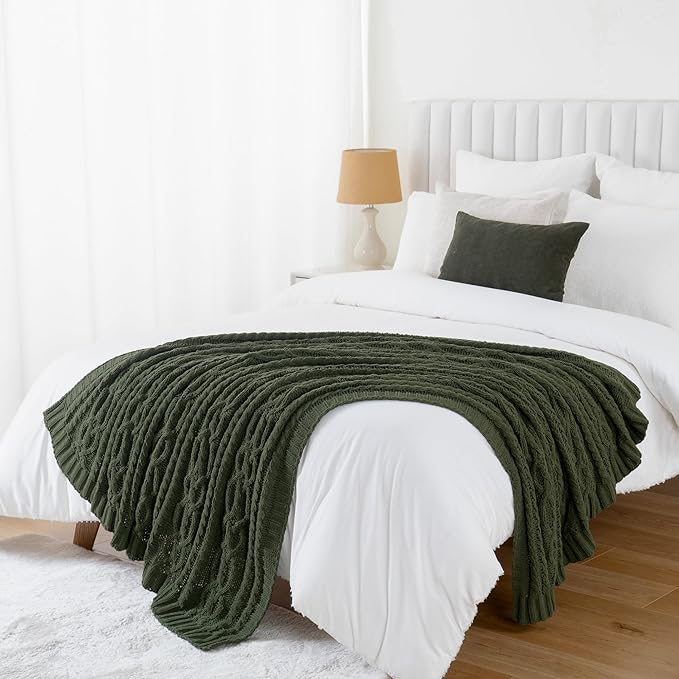 Battilo Olive Green Throw Blanket - Image 8