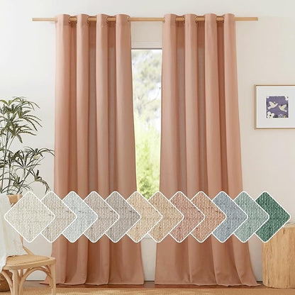 NICETOWN Terracotta Linen Curtains by NICETOWN
