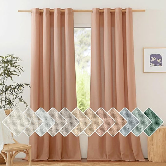NICETOWN Terracotta Linen Curtains by NICETOWN