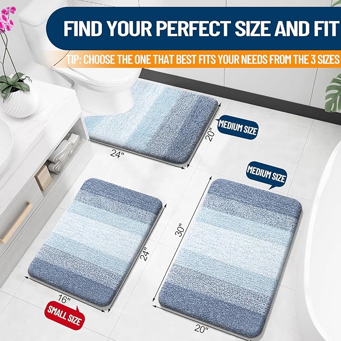 OLANLY Bathroom Rug Mat 24x16, Extra Soft and Absorbent Polyester Bath Rugs - Image 2
