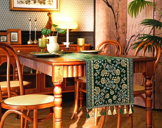 13×72 Inch Table Runner, Retro-Luxury Tassels Series - Image 3