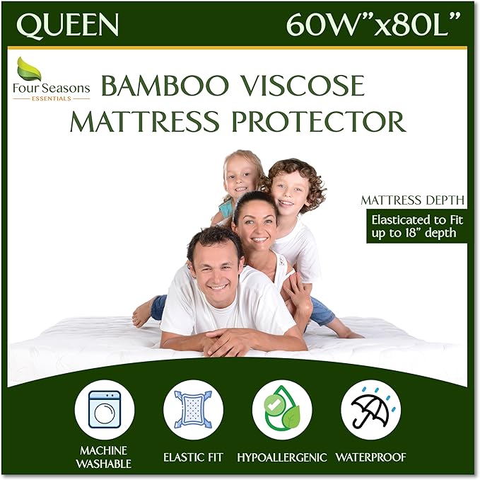Four Seasons Essentials Queen Size Waterproof Mattress Protector by FourSeasonsEssentials