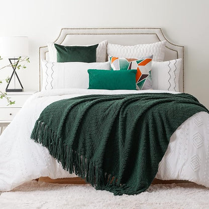 BATTILO HOME Forest Green Throw Blanket - Image 5