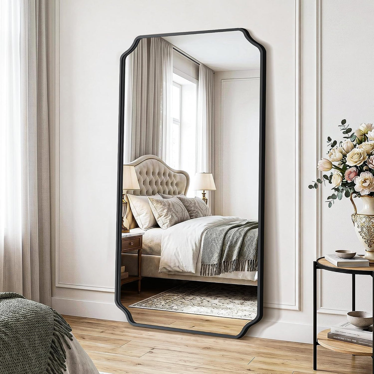delma bathroom vanity mirror, black framed aluminum bathroom on a desk or shelf