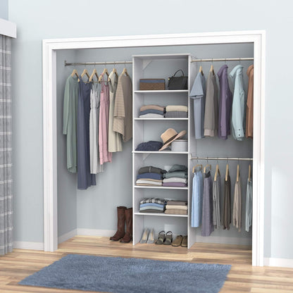 closetmaid suitesymphony wood closet organizer system, 25-inch starter shown in use