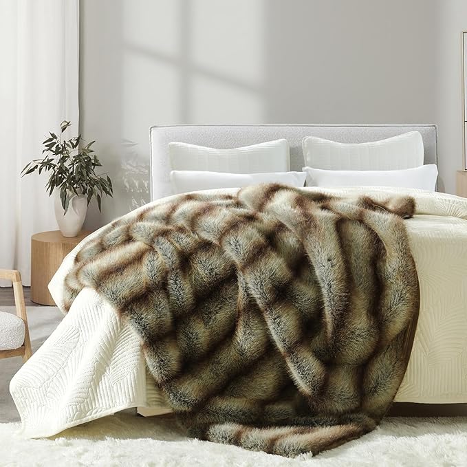 HORIMOTE HOME Luxury Plush Blanket, Soft & Cozy Fur Throw Blanket - Image 3