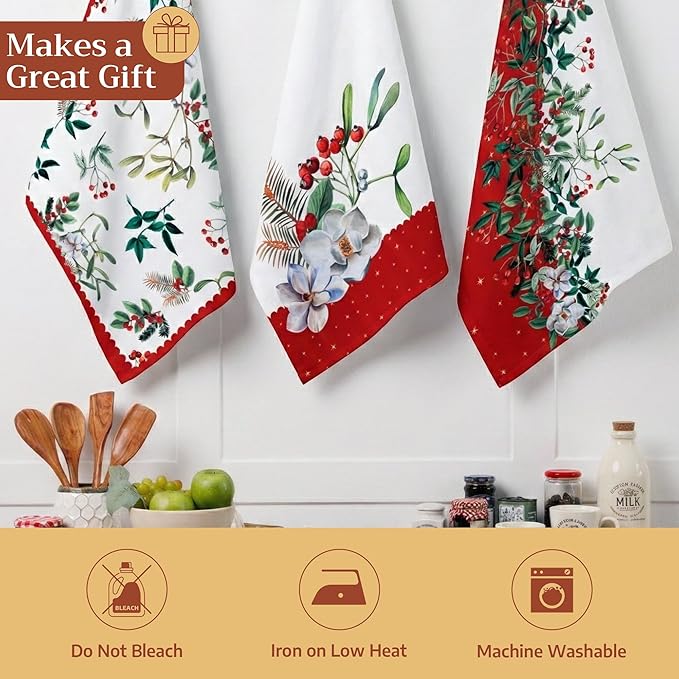 Maison d' Hermine Kitchen Towels Set of 3 100% Cotton 20" x 27.5" Reusable - Image 5