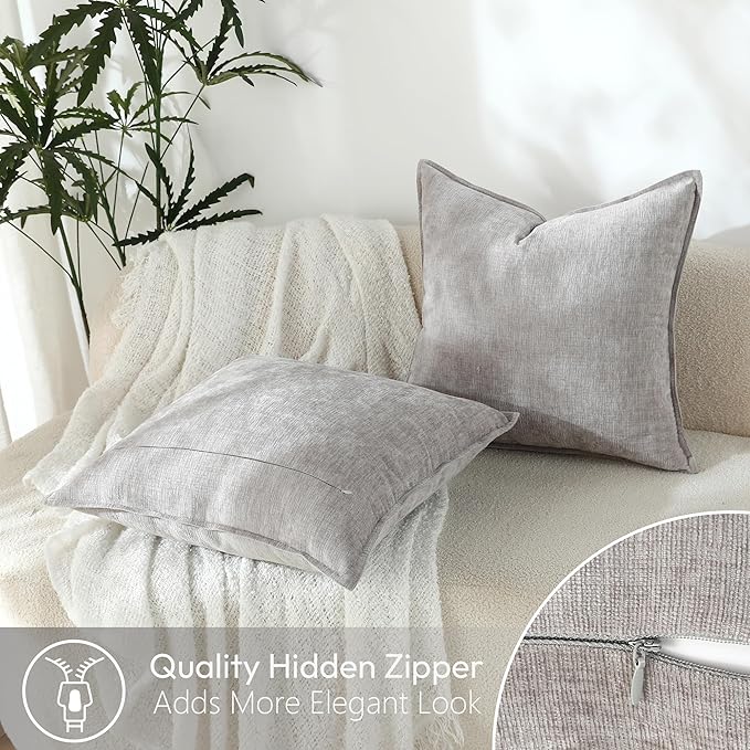 Stellhome Pack of 2 Soft Textured Throw Decorative Pillow Covers Square Accent - Image 4