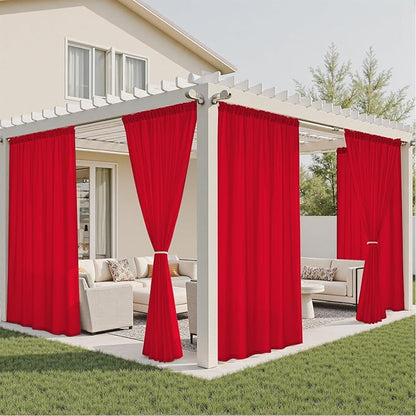 HOMEIDEAS Christmas Non-See-Through Red Privacy Semi Sheer Curtains 63 Inches - Image 7