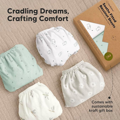 2-Pack Organic Bassinet Sheets for Girls, Boys - Image 9
