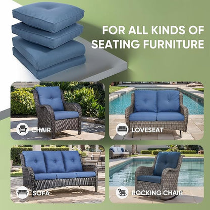 Outdoor Chair Cushion Set of 3, Waterproof Outdoor Seat Cushions 25x22 - Image 6