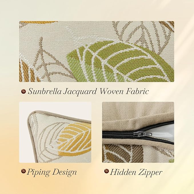 Outdoor Sunbrella Decorative Pillows Pack of 4, Momento Spring - Image 5