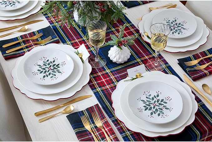 Solino Home Linen Plaid Table Runner 108 Inches Long - Image 8
