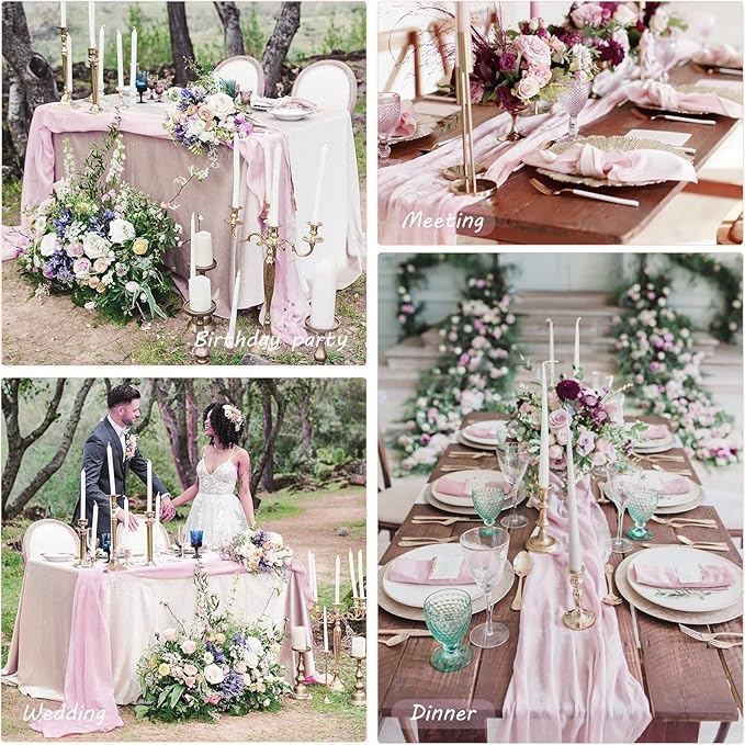 12 Pack 13Ft Cheesecloth Table Runner 35x157 Inch Boho Gauze Table Runner - Image 6