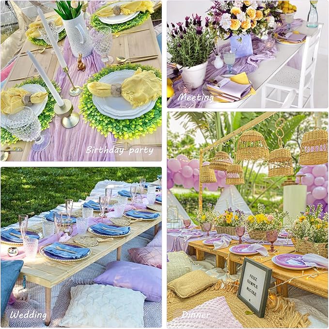 12 Pack 10Ft Cheesecloth Table Runner 35x120 Inch Boho Gauze Table Runner - Image 6