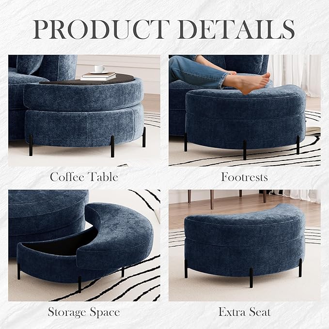 Aoiy & Wifon 50.2'' W Oversized Swivel Barrel Chair - Image 6