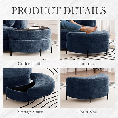 Aoiy & Wifon 50.2'' W Oversized Swivel Barrel Chair - Image 6