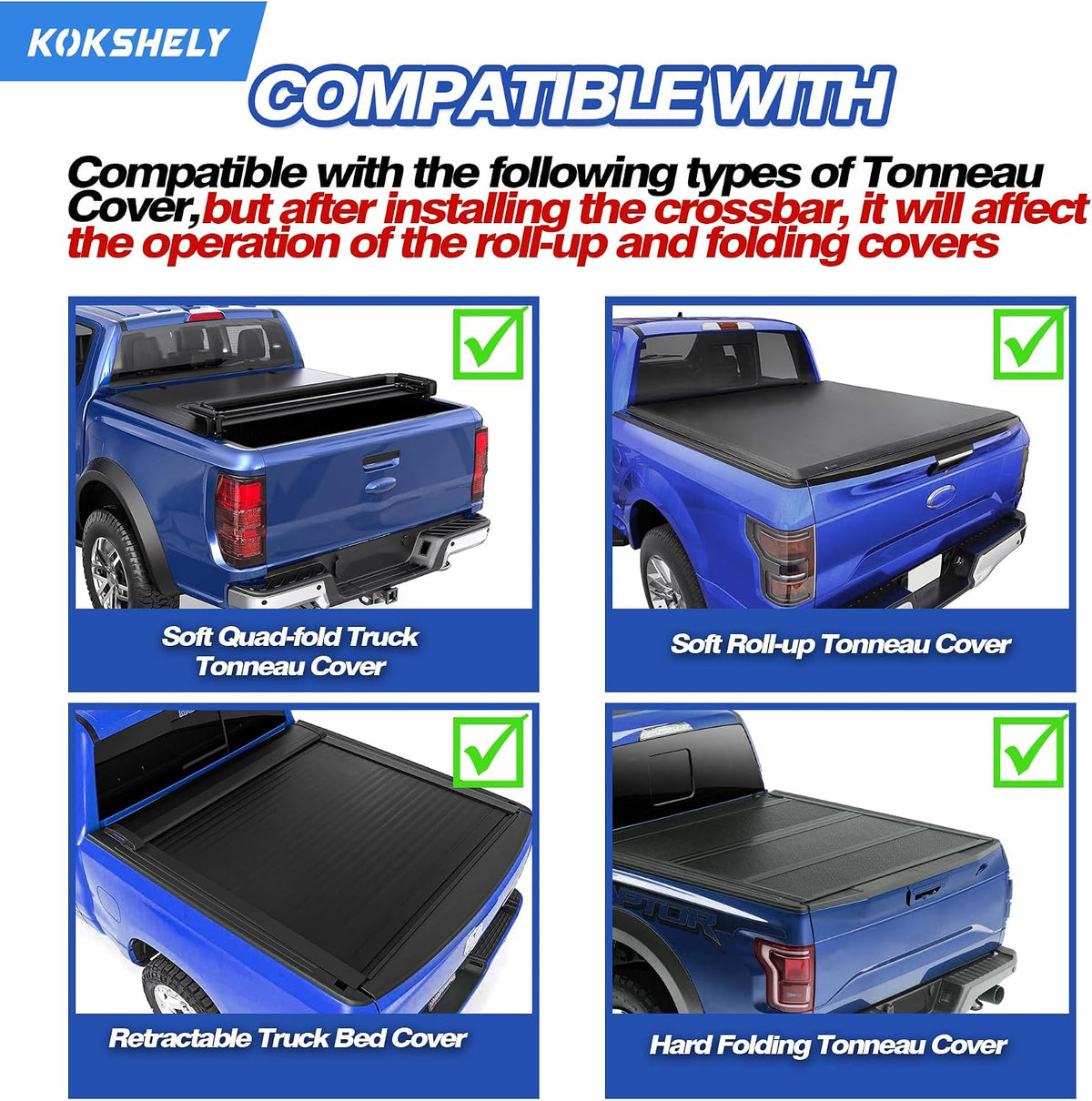 65.4’’ adjustable truck bed rack cross bars (2-pack), close-up detail