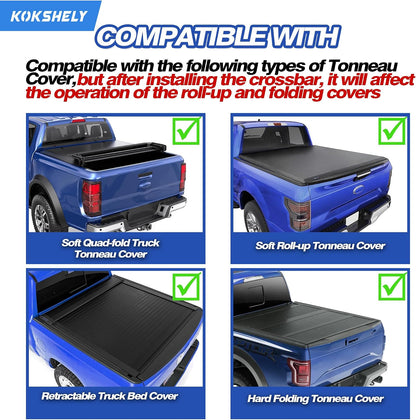 65.4’’ adjustable truck bed rack cross bars (2-pack), close-up detail