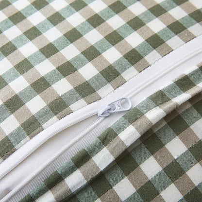 Sage Green Plaid Ruffle Throw Pillow Covers - Image 4