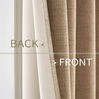 MIULEE 100% Blackout Linen Textured Curtains - Image 6