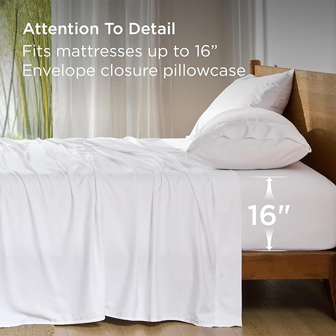 Bedsure Full Size Bed Sheets, Cooling Sheets, Rayon Derived from Bamboo - Image 4