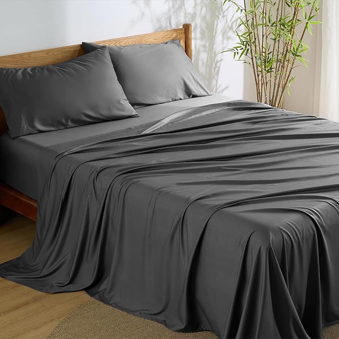 Bedsure Full Size Bed Sheets, Cooling Sheets, Rayon Derived from Bamboo by BEDSURE