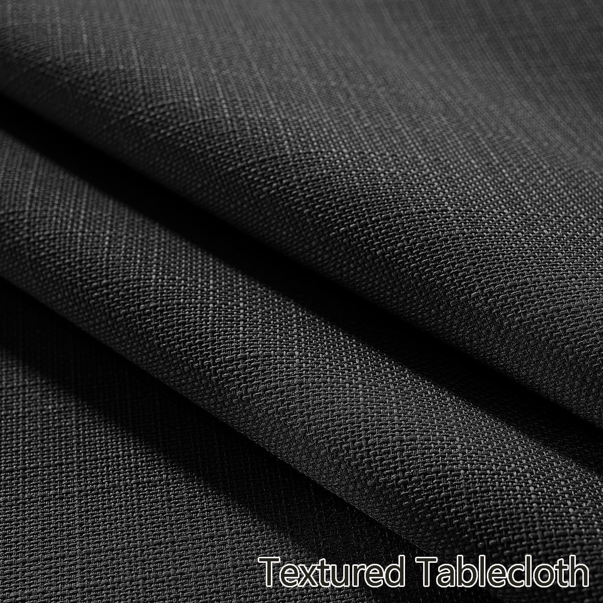 SASTYBALE Black Textured Tablecloth Rectangle 60 x 120 Inch, Halloween