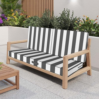 Outdoor Loveseat Cushion Set 46 x 26 Inch, Waterproof & Fade-Resistant Deep - Image 3
