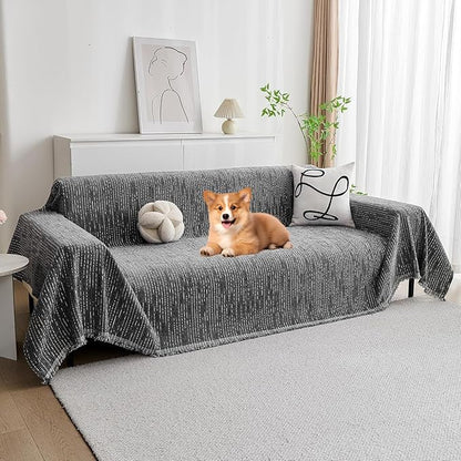 MYSKY HOME Couch Covers for Sofa, Dog Couch Cover Protector, Dark Grey Lines - Image 3