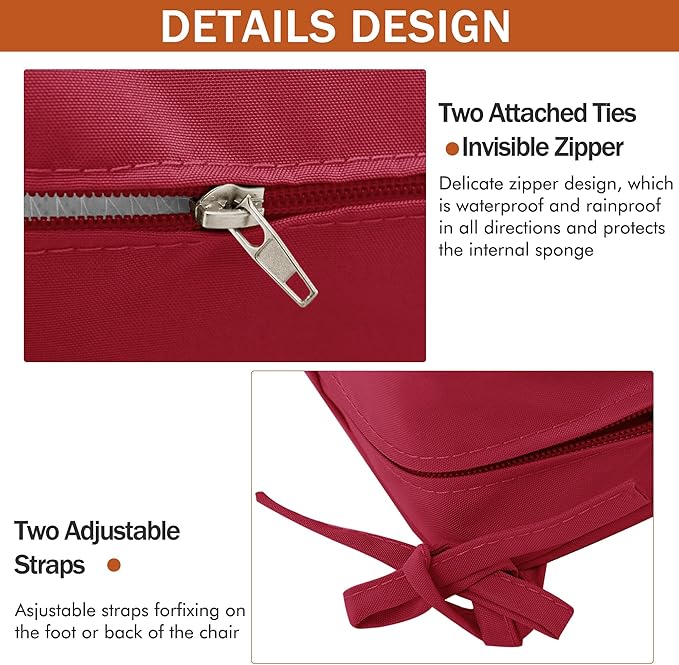 Outdoor Chair Cushions 18.5x16 Inch Waterproof Patio Chair Cushions - Image 7