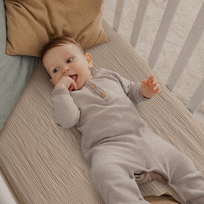 Gllquen Baby Muslin Mini Crib Sheets 3 Pack, Breathable Pack and Play Sheets - Image 7
