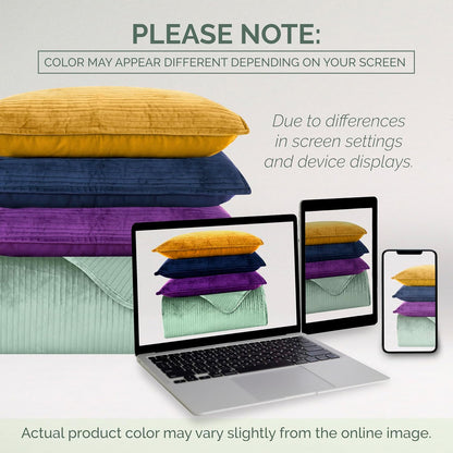 elegant comfort luxury 3-piece velvet corduroy stripe quilt, view 9