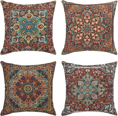 Sanwarm Throw Pillow Covers Home Decor Set of 4 Tribal Eastern Geometric by SanwarmHomeDecor