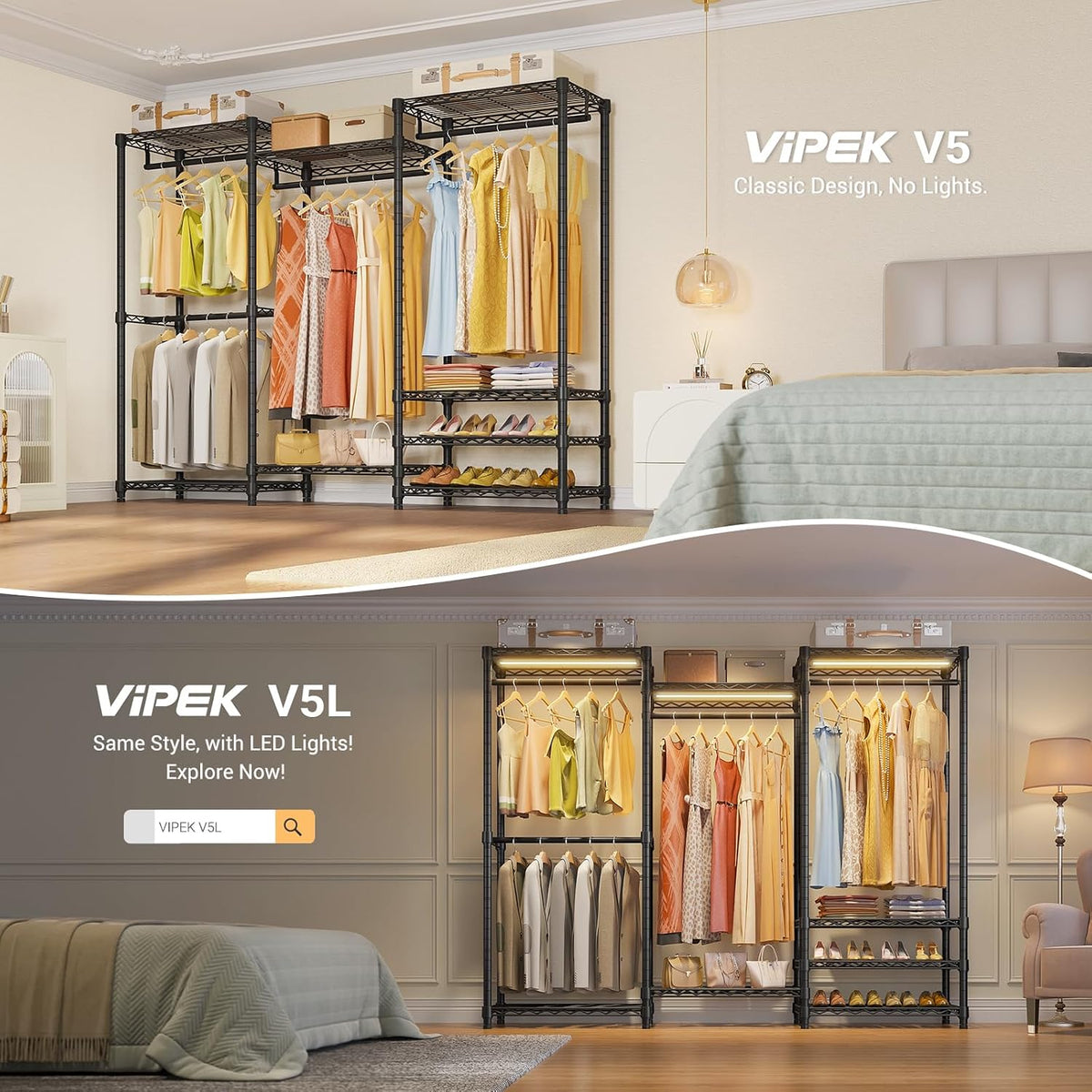 vipek v5 heavy duty clothes rack, freestanding modular, close-up detail