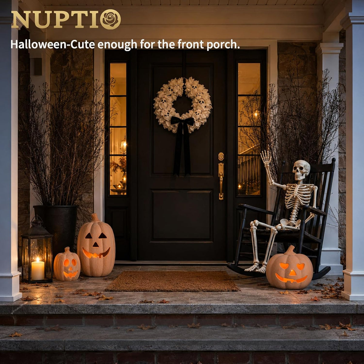 NUPTIO Terracotta Pumpkin Halloween Decor: 15" H Fall Jack O Lantern