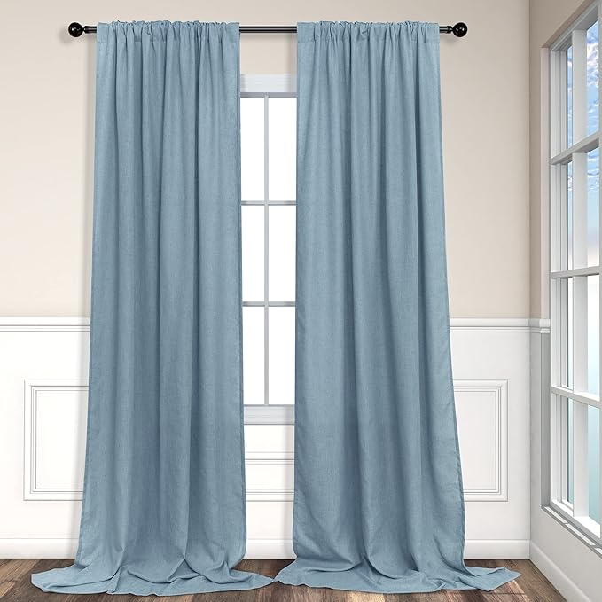 Pitalk 102 Length Curtains for Living Room Dinning 2 Panels Back Tab Pocket - Image 8