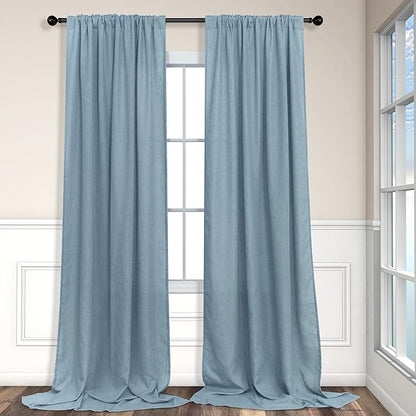 Pitalk 102 Length Curtains for Living Room Dinning 2 Panels Back Tab Pocket - Image 8