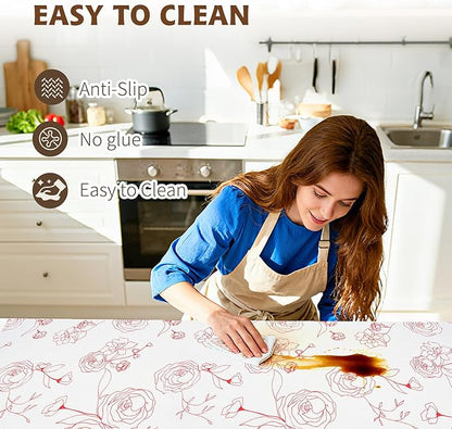 Shelf Liners for Kitchen Cabinets 12in x 20FT Non Adhesive Drawer Liner Red and - Image 4