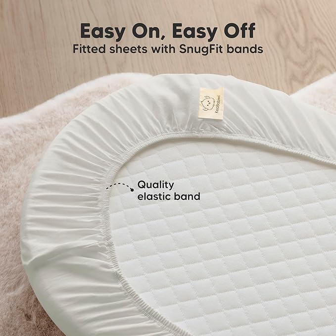 2-Pack Organic Bassinet Sheets for Girls, Boys - Image 5