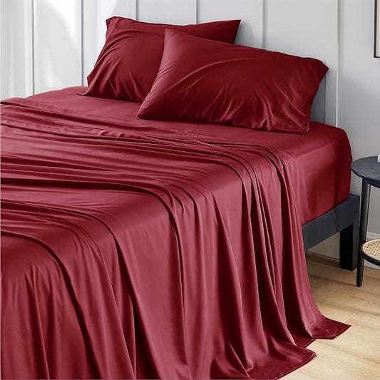 Bedsure Queen Sheet Set, Rayon Derived from Bamboo, Cooling Sheets, Breathable by BEDSURE