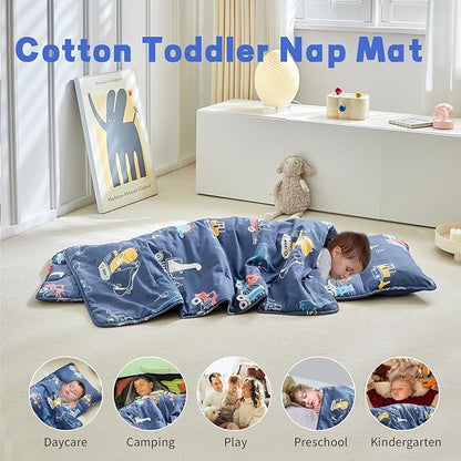 Toddler Nap Mat with Removable Pillow, Ultra Soft Slumber Bags - Image 5