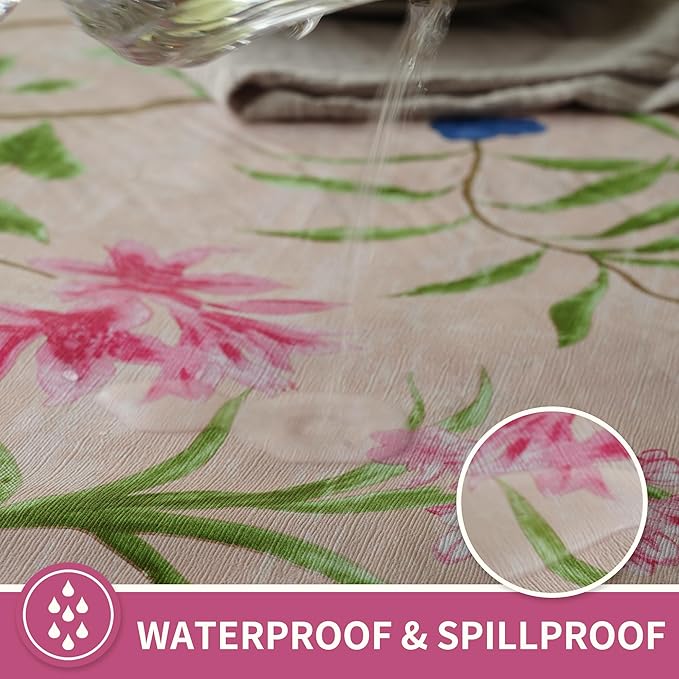 Rectangle Table Cloth, 100% Waterproof Tablecloth Oil Proof Spill Proof Vinyl - Image 3